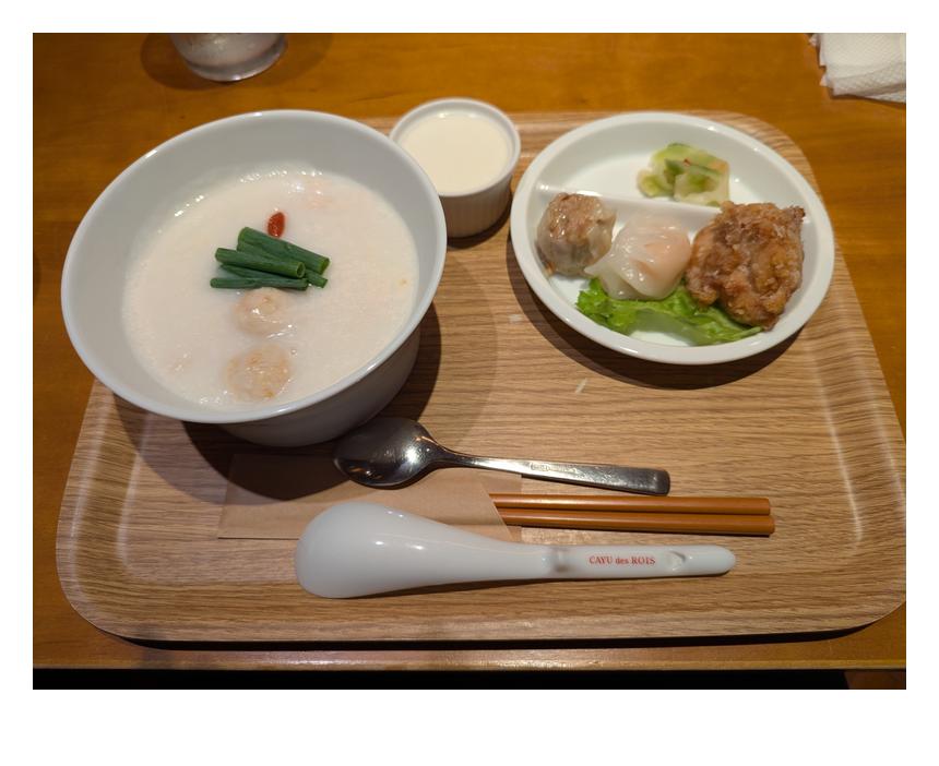 ランチセット(お粥+副菜+杏仁豆腐)